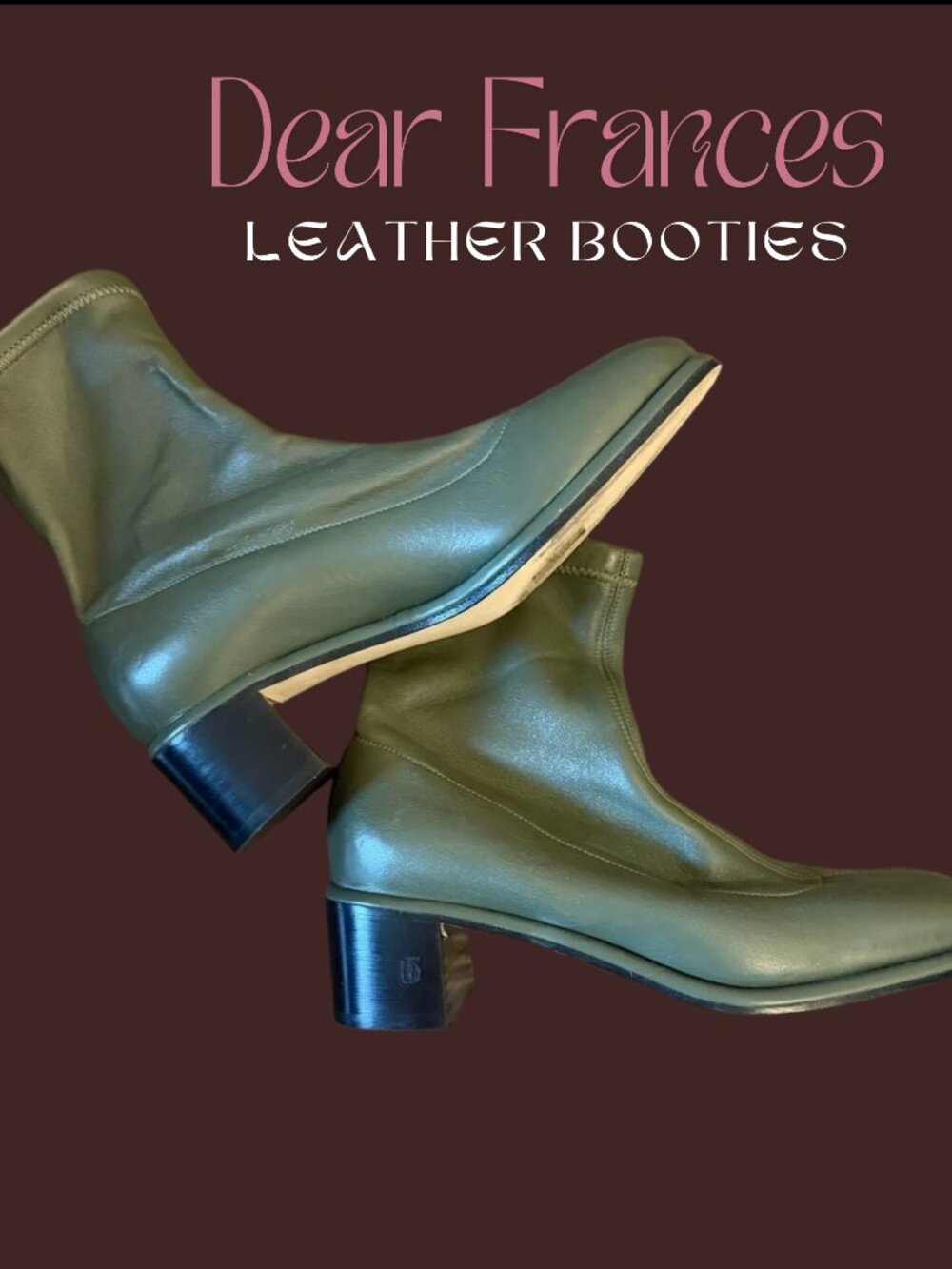 Dear Frances- Green Women's Leather Ankle Heeled Boots